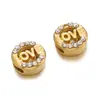 Novas Contas Espaçadoras Francesas de Alta Qualidade Cravejadas com Diamantes Aço Inoxidável Revestido a Vácuo Cor Duradoura Espaçador Cristal Material para Miçangas DIY