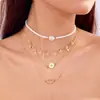 Collar de Flor de Margarita de Color Dopamina Transfronterizo Europeo y Americano Cadena Fresca de Flor Todo-partido para Clavícula para Mujeres