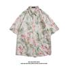 Camisa de Verano de Moda Simple para Hombre Estándar Manga Corta Holgada Artística Moda Juvenil Popular Nueva Harajuku