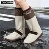 Cubrezapatos de lluvia para hombre y mujer, impermeables, antideslizantes, elegantes, a prueba de lluvia, engrosados, resistentes al desgaste, de tubo alto, adecuados para montar bajo la lluvia