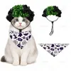 Peruca Afro Divertida Bicolor para Pets Peruca Cacheada de Palhaço Universal para Gatos, Cachorros e Patos para Festas de Feriado e Sessões de Fotos