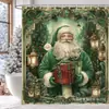 Cortina de ducha para fiesta de Navidad de Amazon Temu, superventas, con estampado digital de un árbol de Navidad, un diseño simple y elegante para uso en el hogar y el baño