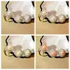 Pendientes de perlas de circón flash lujo ligero anillo de perlas ajustable cuentas de concha moda para ir al trabajo Joker traje mujer al por mayor