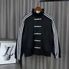 Traje Tang Estilo Chino para Hombre de Primavera y Otoño, Chaqueta con Botones Estilo Nacional, Chaqueta Unisex con Cuello Alto, Cárdigan Deportivo de Tres Rayas