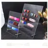 Novo estilo japonês alto transparente nail art display board acrílico transparente display stand unha colar cor cartão unha peça de exibição moldura foto