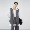 Colete de Silhueta com Decote V Novo Estilo Outono/Inverno 2026 para Mulheres, Petite e Elegante, Adequado para o Trabalho, Corte Slim, Colete Blazer de Roupa Externa