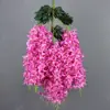 Decoración de Boda para Techo Tira de Flores Color de Flor de Simulación Impresión a Color Siete Colores Flor Artificial Al por Mayor Larga Glicinia de Simulación