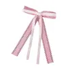 Pasador de Pelo con Cuadros de Estilo Japonés y Coreano con Encaje Hueco y Lazo para Mujer, Pinza Lateral Versátil Sencilla, Accesorio de Cabello de Moda