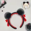 Faixa de Cabeça para Performance de Show Infantil Nezha, Faixa de Cabeça Fofa e Engraçada de Coque, Faixa de Cabelo Peculiar para Lavar o Rosto, Faixa de Cabeça com Máscara de Pequeno Nezha Preto