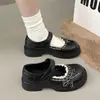 Zapatos Mary Jane de cuero con encaje, falda, zapatos de tacón grueso estilo JK japonés, nuevos zapatos de verano para mujer con suela gruesa estilo Lolita 2026