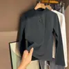 Camiseta Básica de Cuello Medio para Mujer, Nuevo Estilo Primavera 2026, Tallas Grandes, Adelgazante, Moderna, Elegante Top para Vestir por Capas