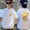 Camiseta Infantil Manga Curta Verão 2026 Novo Estilo Roupas de Verão 100% Algodão para Crianças ins Meninos Estudantes Top Manga Meia Versátil