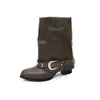Botines retro Maillard de tacón grueso, nuevo estilo primavera y otoño 2026, adecuados para combinar con faldas, botines estilo caballero petite, botines para pantalones y botines Martin