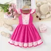 Venta especial de liquidación: Vestido de tirantes de algodón con mangas acampanadas, Blancanieves, Aurora, Cenicienta, Rapunzel Vestido de algodón