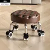 Banqueta Baixa Doméstica com Rodízios Giratórios, Banquinho Pequeno para Crianças Aprendendo a Andar, Banqueta para Manicure e Costura, Banquinho Pequeno