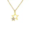 Collar Colgante Corazón Rodeado Estrella Corazón con Incrustaciones de Diamante Acero Inoxidable 304