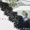 Encaje para Pestañas Tanglong Negro No Elástico con Patrón Vintage Ondulado, Adorno de Encaje para Accesorios de Ropa