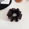 Goma para el Pelo con Bloques de Color Estilo Coreano, Borde de Café, Capullo de Flor, para Mujer, Elegante y Grácil, Cuerda para Moño, Accesorio para el Cabello