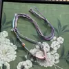 Collar con Colgante Trenzado de Cuatro Hilos de Hilo de Algodón Tejido a Mano Tibetano Cuerda para Colgar Thangka Colgante Talismán de Buda Thangka