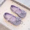 Zapatos de princesa para niñas con adornos de cristal y suela blanda, nueva colección primavera/otoño 2026, zapatos de piel para niños, zapatos de piel para bebé niña, zapatos individuales versátiles