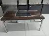 Mesa de Barbacoa Comercial sin Humo, Parrilla de Barbacoa de Autoservicio, Pierna de Cordero a la Parrilla de Carbón, Mesa de Barbacoa Exterior de Acero Inoxidable