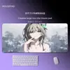 Alfombrilla de ratón de anime de chica bidimensional, grande, engrosada, con borde antideslizante y bloqueo de borde, protección de muñeca para juegos de ordenador, alfombrilla para teclado, alfombrilla de escritorio