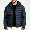 2026 Invierno Cruzado Amazon 3D Casual Sudadera con Capucha Desmontable Cálida Chaqueta de Algodón Abrigo para Hombre Nuevo Engrosado Color Sólido