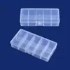Caja de Almacenamiento de Plástico Transparente de 10 Compartimentos Caja de Empaque para Componentes Digitales Joyería con Cuentas Objetos Pequeños Pendientes Caja Clasificadora de Agujas de Acero