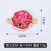 Colar com Pingente DIY de Flor com Gotejamento de Óleo e Folha Verde, Materiais e Acessórios para Pingente, Venda Direta do Fabricante, Transfronteiriço, Pode Ser Misturado em Atacado