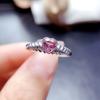 Anillo Popular de Turmalina Natural al por Mayor de Fábrica Plata S925 Incrustado con Piedra Principal 5*5 Joyería de Lujo Venta Directa de Fábrica