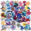Paquete de 50 Pegatinas de Peces Guppy de Dibujos Animados, Material Transparente Impermeable para Mascotas para Decoración de Diario, Guitarra, Cuaderno, Disponible para Venta al por Mayor