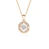 Collar Colgante Redondo Martillado Perfecto Octogonal de Plata de Ley 925 para Mujer Moissanita Lujo Accesible Estilo Ins Nicho Joyería de Cadena para Clavícula