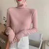Suéter de punto con cuello alto de color suelto para mujer, parte inferior de punto, estilo coreano, moda 2023 otoño e invierno, adelgazante, combina con todo, suave y acogedor