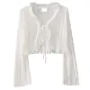 Blusa Cachecol Renda Casaco Protetor Solar Casaco Estilo Chanel Cardigã Solto Novo para Primavera e Verão Camisa Curta para Ar Condicionado
