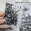 Al por mayor 1440 Diamantes Negros para Uñas, Pegatinas de Abanico Flash King, Diamantes Redondos Pequeños con Base Plana Ss4, Adornos para Uñas DIY