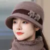 Gorro de invierno para mujeres de mediana edad y mayores, engrosado con pelo de conejo, tejido, cálido, cómodo, versátil y a prueba de viento
