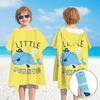 Bata de baño de secado rápido con cremallera para niños, niñas, estudiantes, toalla absorbente para nadar, capa, playa, orilla del mar, bata de baño con capucha