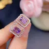 Brincos de ametista natural pura cristal roxo misterioso de sonho água limpa lapidação pedra nua tamanho 4*6mm transmissão ao vivo transfronteiriça