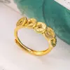 Anillo Nuevo Estilo Hielo Triturado Monedas de Cinco Emperadores para Mujer, Moderno y Versátil, Exquisito Anillo Nuevo Estilo Chino, Diseño Abierto Ajustable