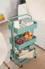 Tubo Espesado Diámetro 22mm Carrito Cocina Frutas y Verduras Estante de Almacenamiento Sala de Estar Estante de Almacenamiento de Snacks Dormitorio