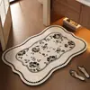 Tapete de Chão Retrô Estilo Francês de Terra de Diatomáceas para Uso Doméstico, Absorvente de Água, Tapete para Pés Antiderrapante, Secagem Rápida, Lavável