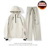 Conjunto de Macacão de Esqui à Prova de Vento e Repelente à Água Transfronteiriço para Homens e Mulheres, Estilo Unissex, Conjunto de Jaqueta de Duas Peças com Lã Fina Tzm033