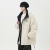 Chaqueta Reversible Nasa Diseño de Moda Lana de Cordero Algodón para Hombre Invierno 2025 Nueva Chaqueta de Algodón Cálida con Forro Polar Cuello Alto