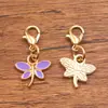 Accesorios de joyería de aleación multicolor y multiestilo, dijes colgantes de esmalte dorado KC, colgantes de flor, corazón, pentagrama y chile