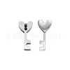 Aleación de Titanio F136 Cerradura Concéntrica Corazón Llave Clavo para Hélice de Oreja Clavo para Labio 0.9 Rosca Interna G23 Joyería de Titanio para Piercings Clavo de Oreja