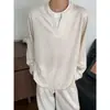 Otoño/Invierno 2026 Nuevo Conjunto de Dos Piezas para Hombre Patrón de Espiga Camiseta Falsa de Manga Larga Pantalones Conjunto de Dos Piezas de Alta Calidad Moderno