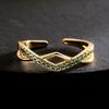 Anillo Aogu nicho de alta gama de oro de 18 quilates cobre micro incrustado circón geométrico anillo abierto femenino nuevo producto transfronterizo caliente