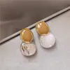 2026 Nuevos Pendientes Redondos con Goteo de Aceite Degradado Estilo Retro Pendientes de Botón Versátiles con Temperamento de Moda Accesorios de Pendientes de Alta Gama Súper Hermosos