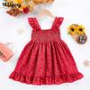 Ropa infantil al por mayor transfronteriza verano nuevo falda infantil ola coreana lunares niñas tirantes manga mariposa cintura lindo vestido de princesa