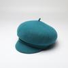 Boina Cálida de Otoño e Invierno Estilo Japonés Combinable Color Sólido Boina de Lana Artística Vintage Gorra Newsboy para Niños